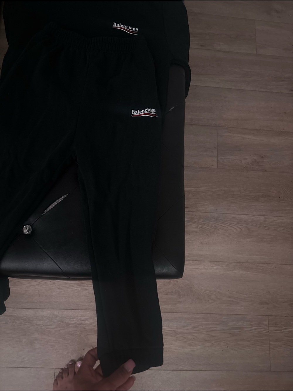 Balenciaga Black Logo Sweatpants for Men